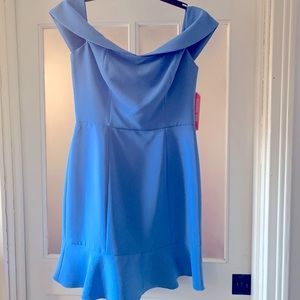 Gianni Bini Blue Off the Shoulder Dress